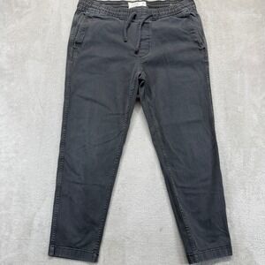 Abercrombie & Fitch Jogger Mens Medium Gray Pants Drawstring Elastic Waist Chino